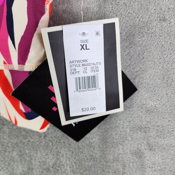 Womens J. Dow Fitness Active Crop Top short sleeve Geometric multicolor Size XL - Picture 3 of 9